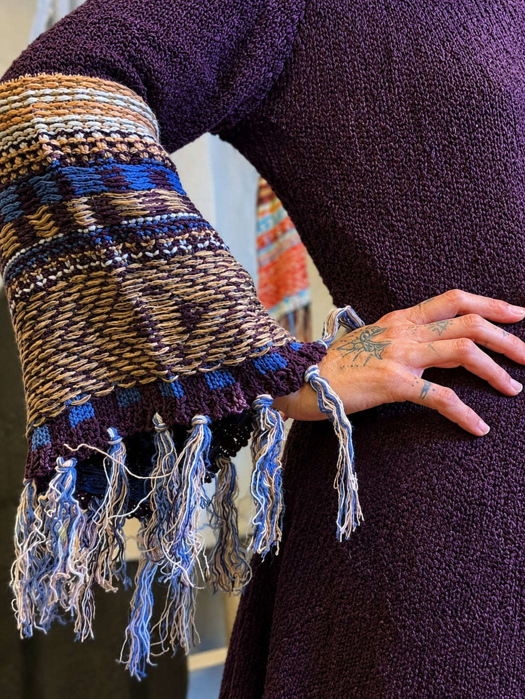 Vestido Punto Flecos Boho