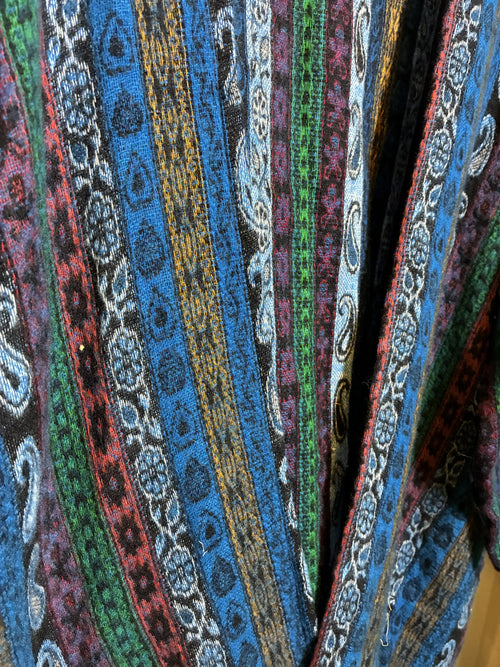 Abrigo Kimono Étnico Azul
