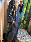 Abrigo Kimono Étnico Azul