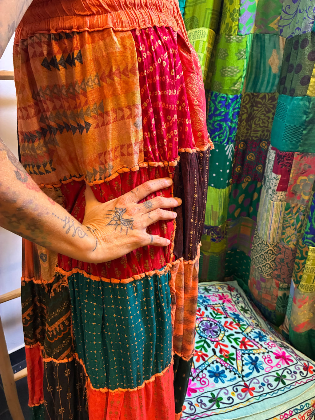 Falda Maxi Patchwork Boho