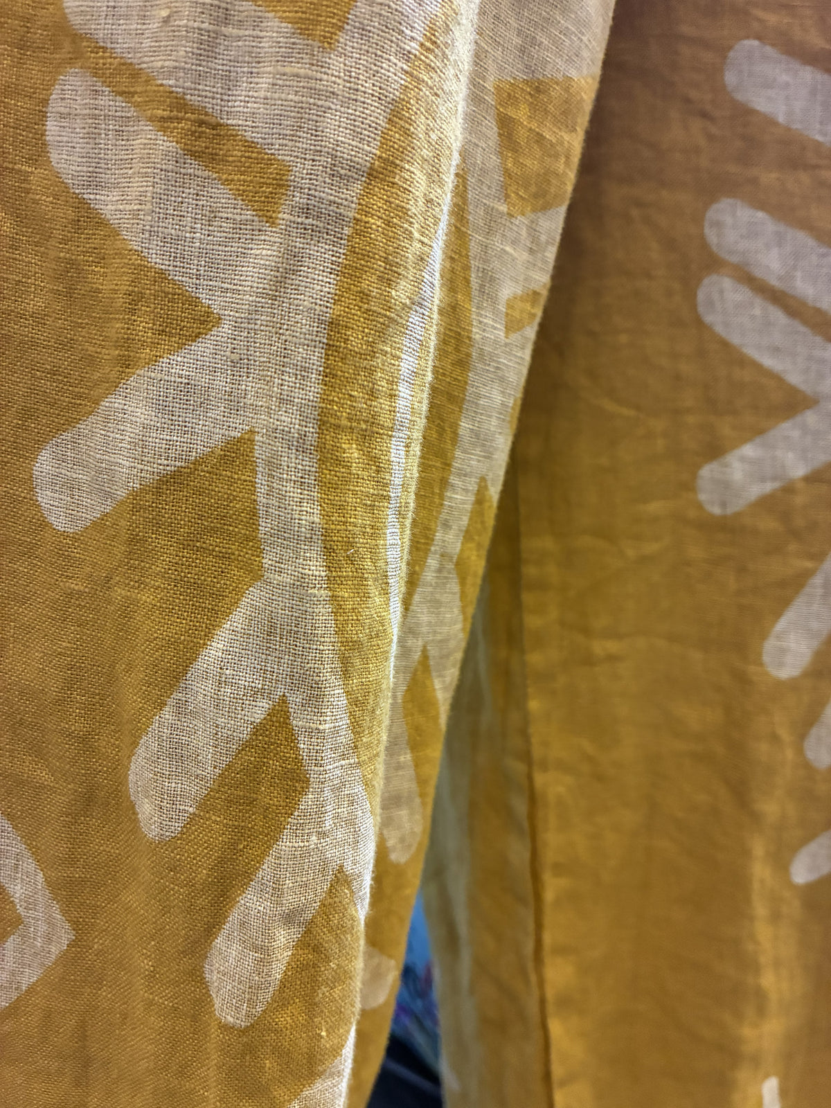 Pantalón Palazzo de Lino Tribal Mostaza