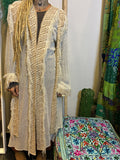 Kimono Largo Boho Block Print Crudo