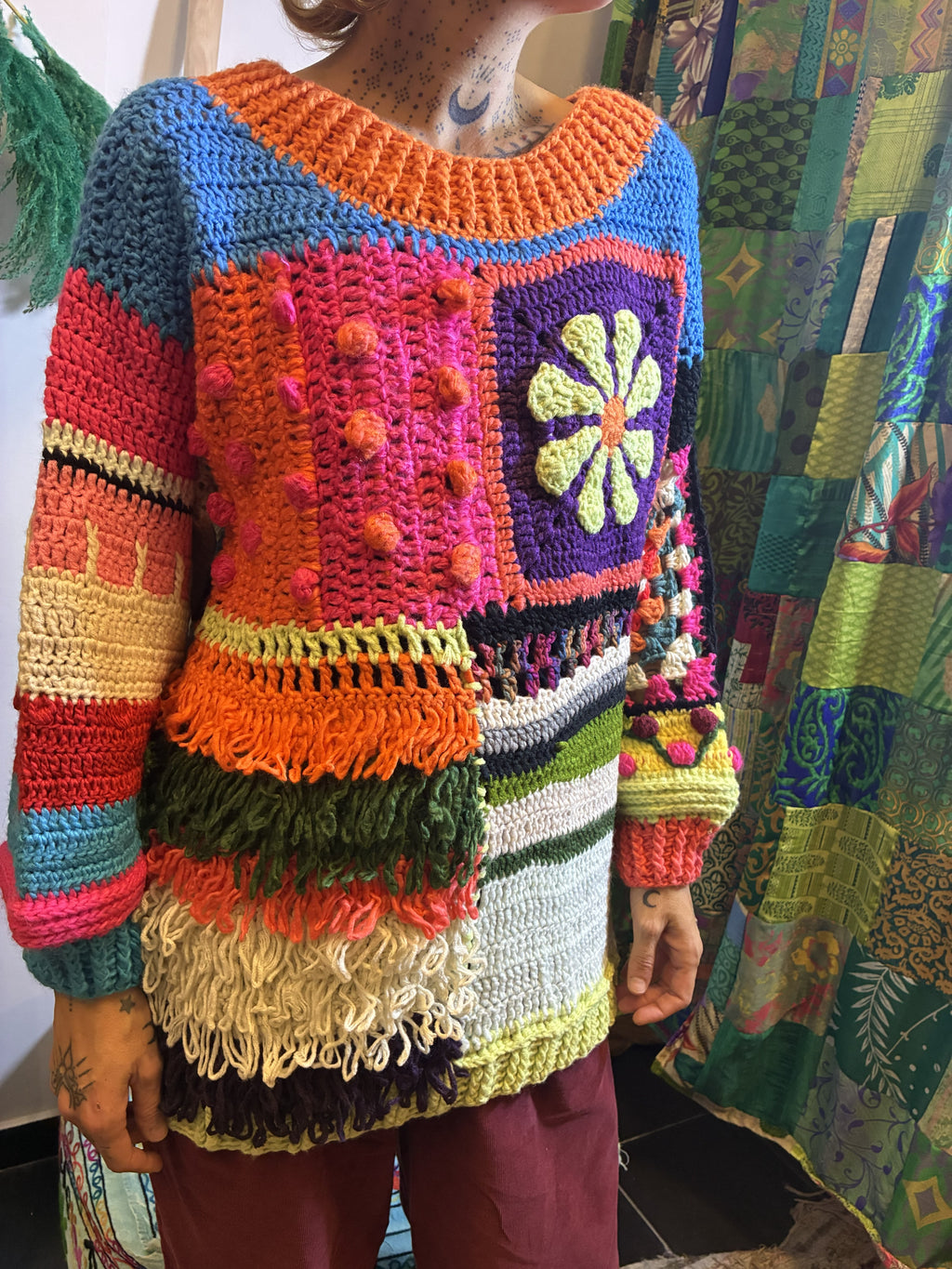 Jersey Crochet Patchwork Alma