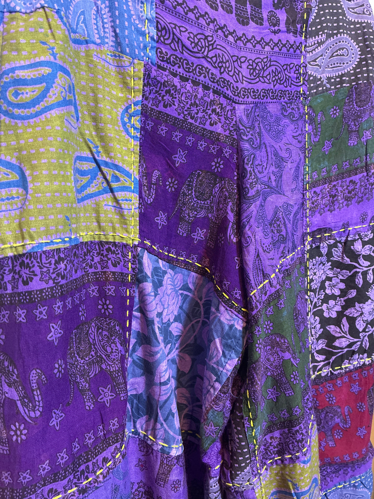 Pantalón Patchwork Morado Kantha