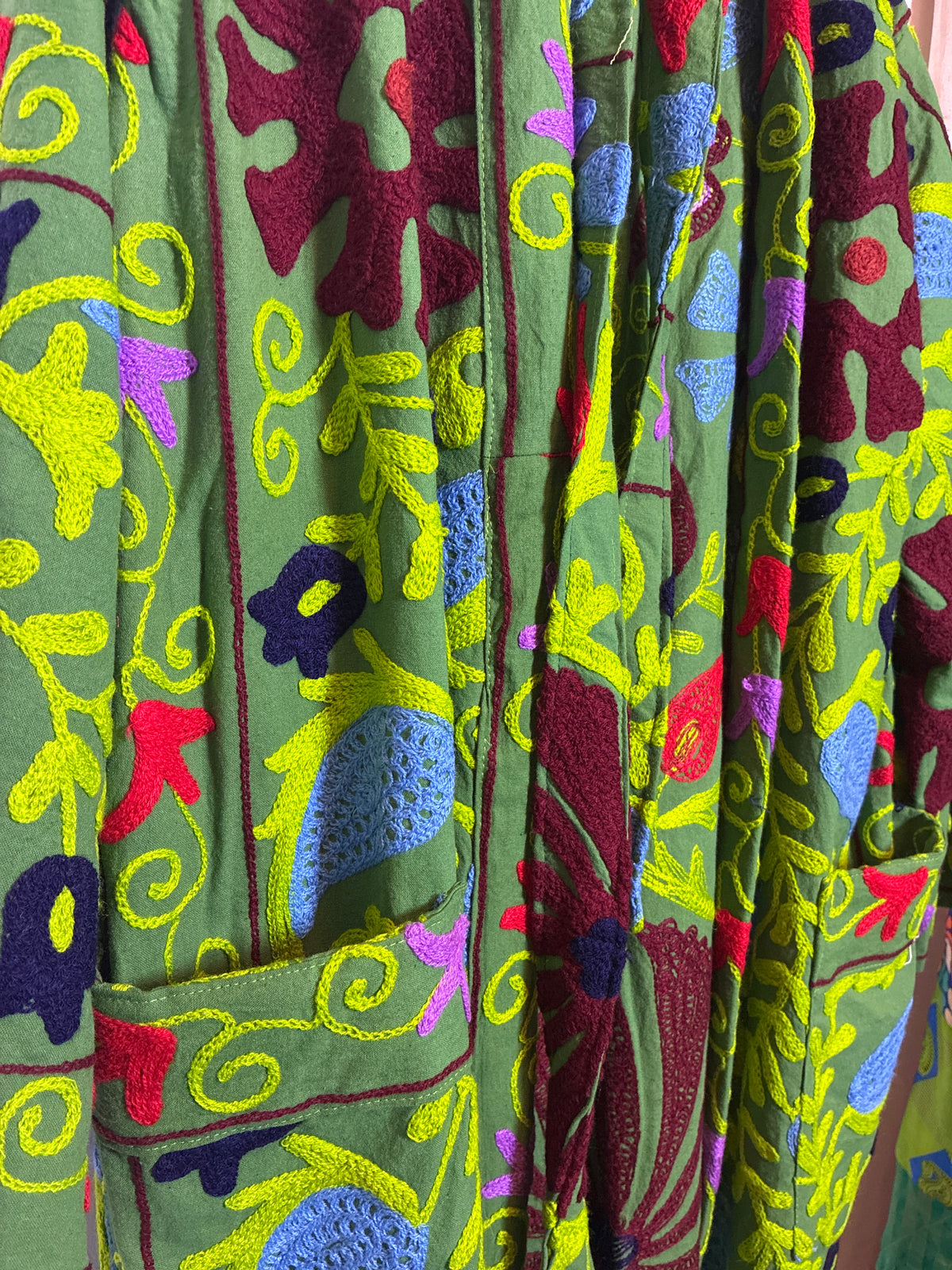 Kimono largo Suzani Jardín