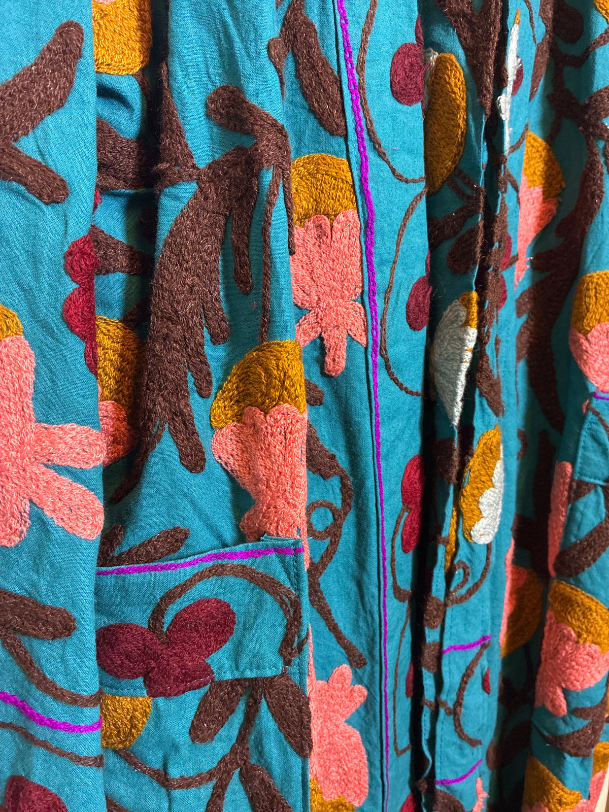 Kimono largo Suzani Jardín