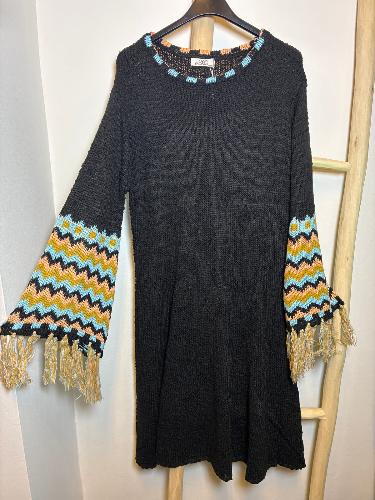 Vestido Punto Flecos Boho