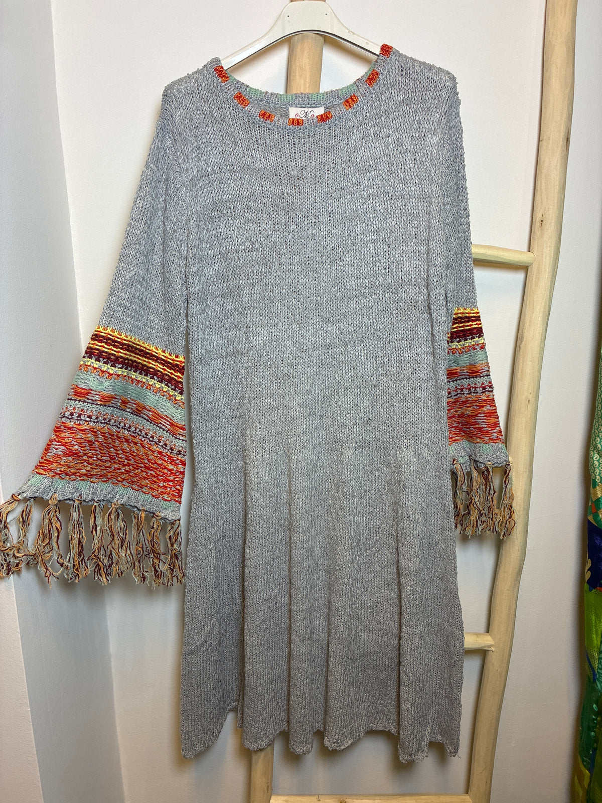 Vestido Punto Flecos Boho