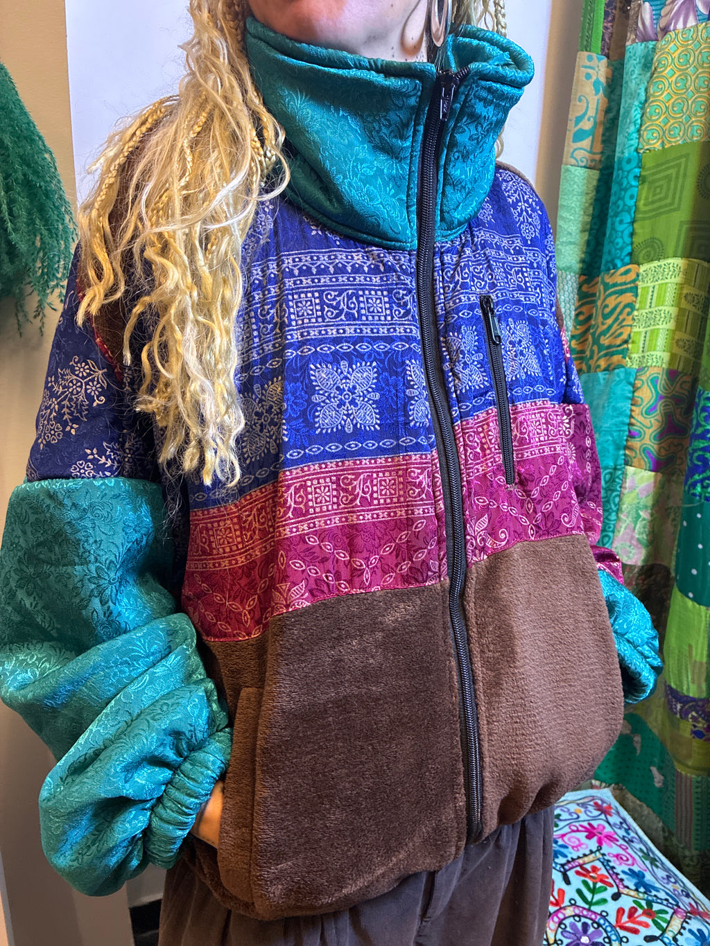 Chaqueta étnica oversize multicolor
