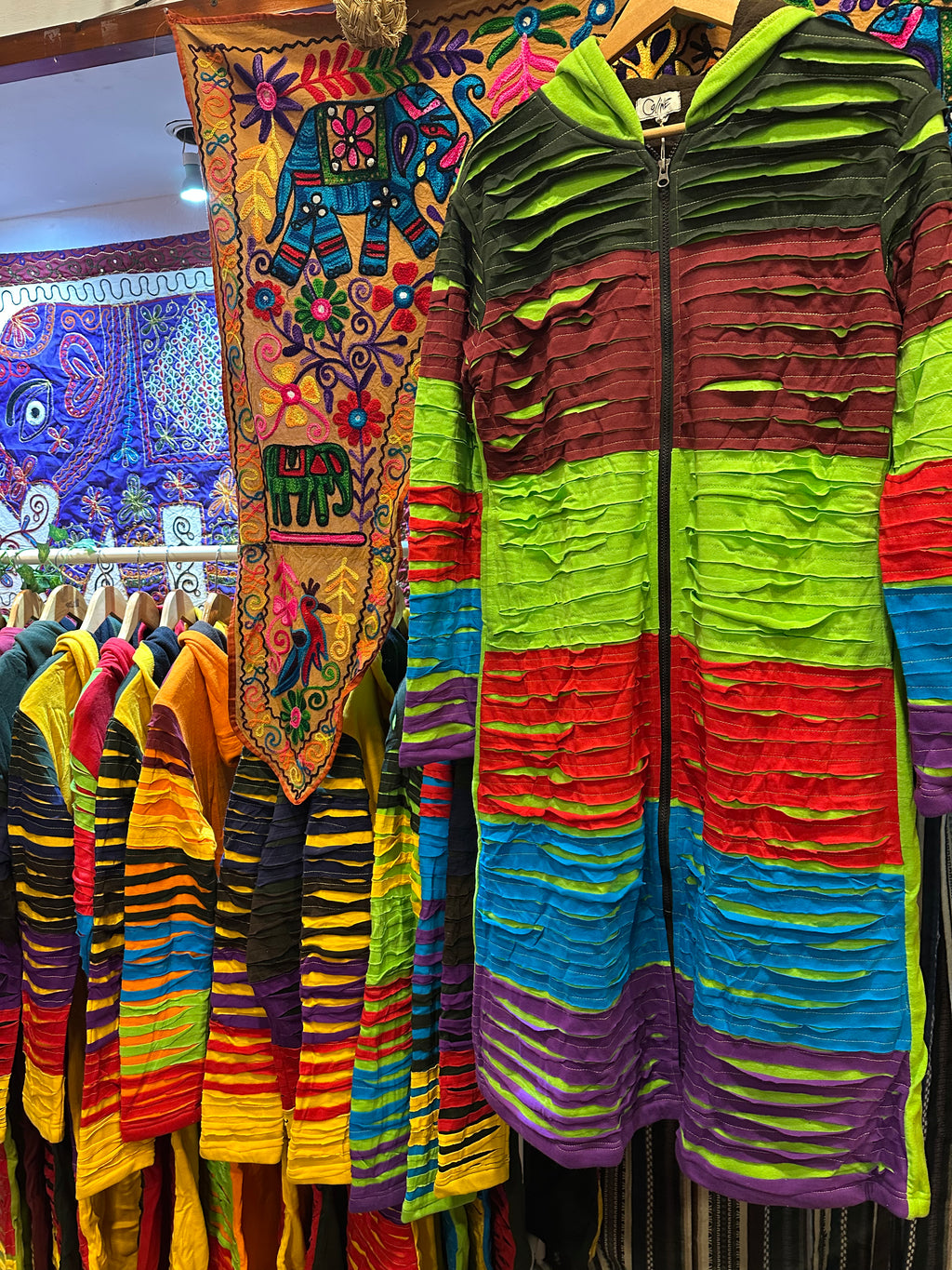 Chaqueta Larga Multicolor Desgastada Boho