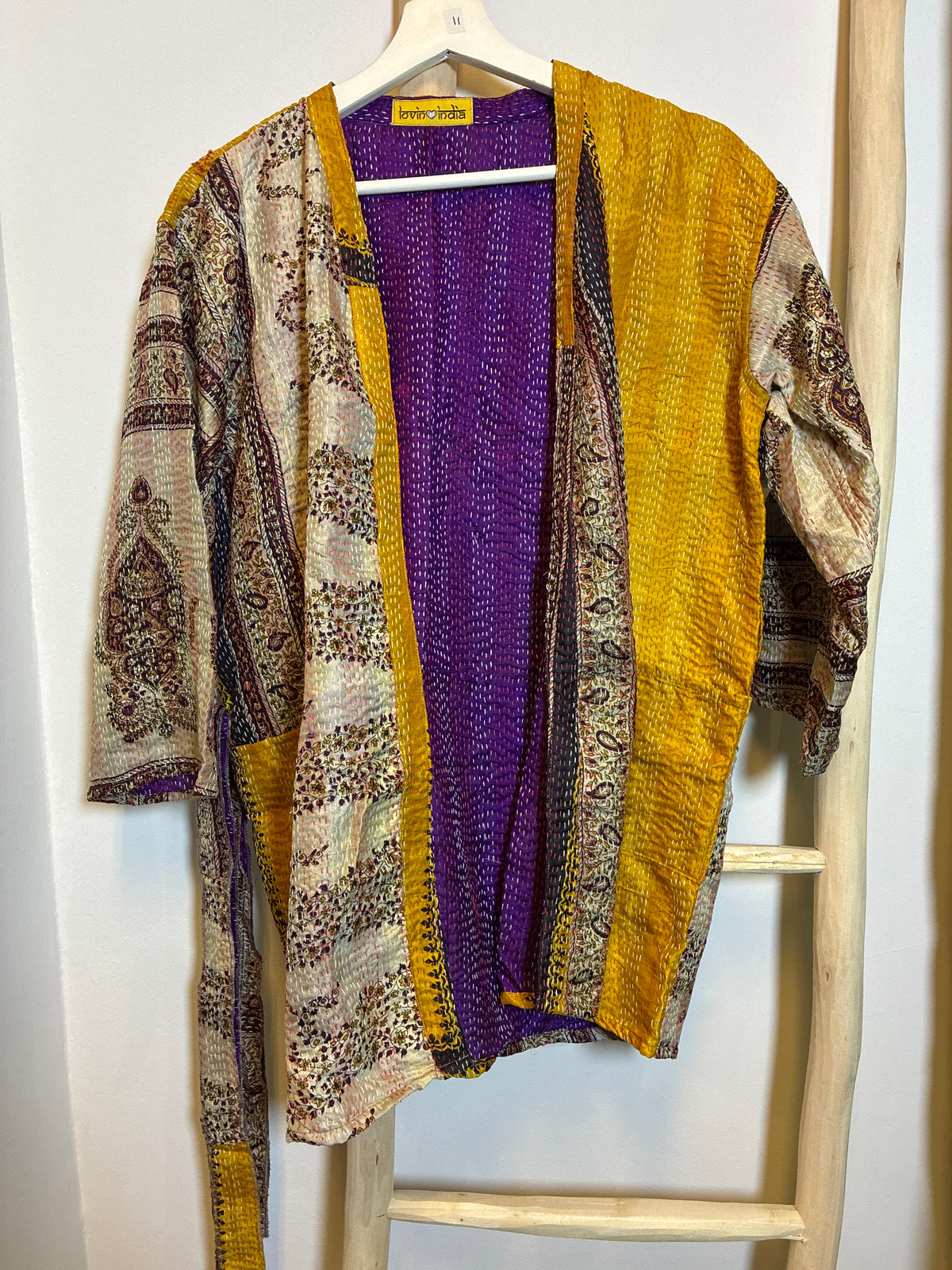 Kimono Kantha con cinturón