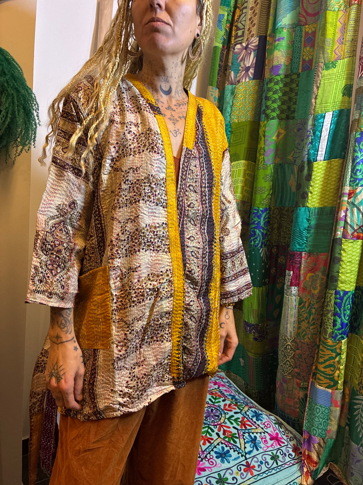 Kimono Kantha con cinturón