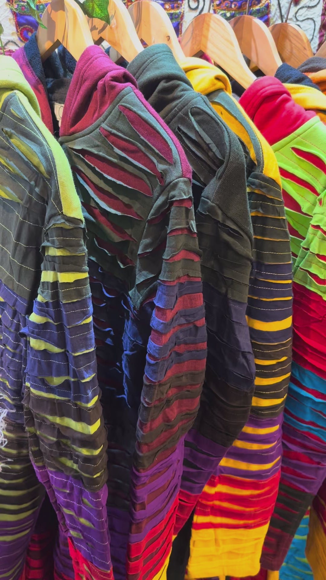 Chaqueta Larga Multicolor Desgastada Boho